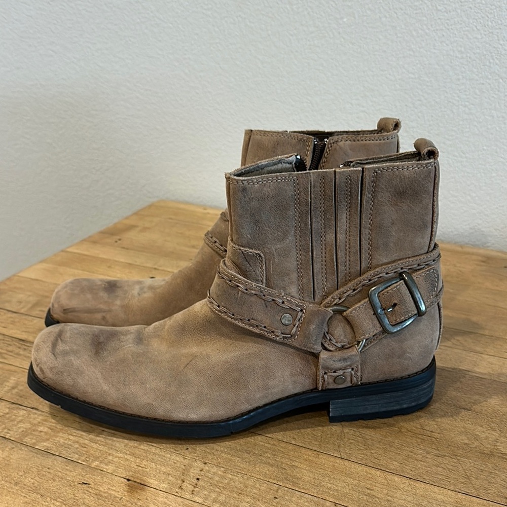 BED|STU Tan Leather Buckle Boots